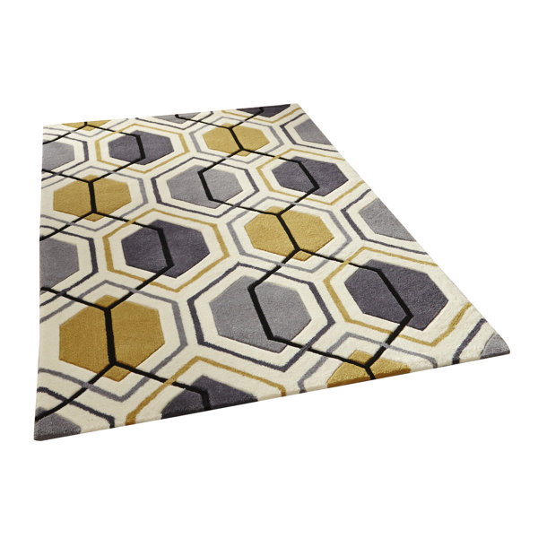 Langley Street Tamarisk HandTufted Grey/Yellow Rug & Reviews Wayfair